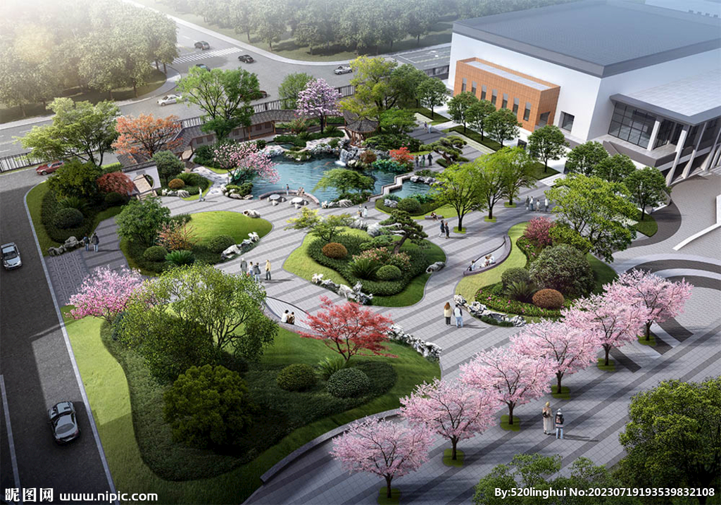 中式景观设计小公园