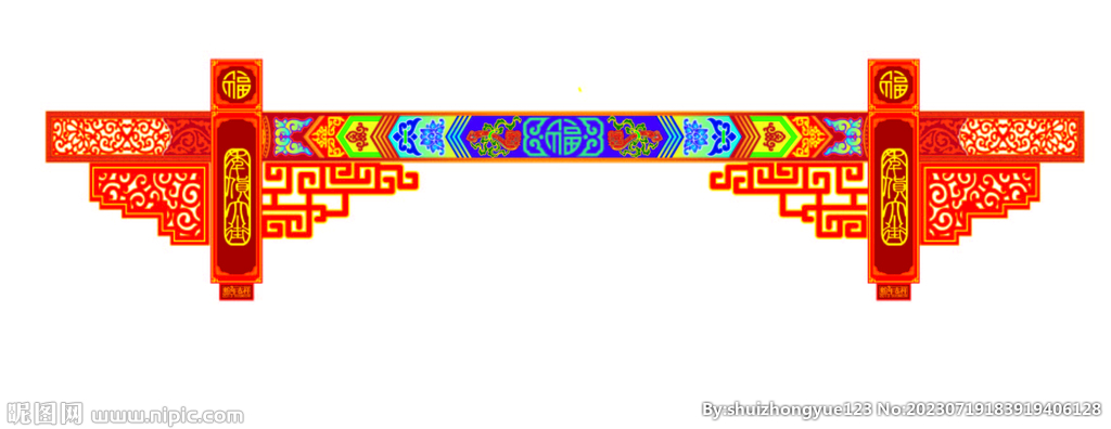 中式建筑牌坊门楼