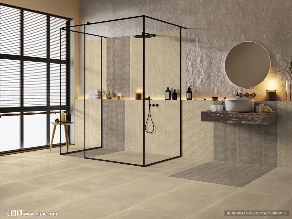 现代意式 瓷砖岩板效果图