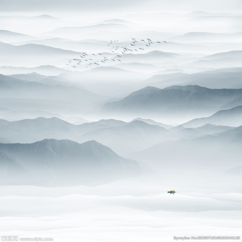 中式壁画山水画电视背景墙