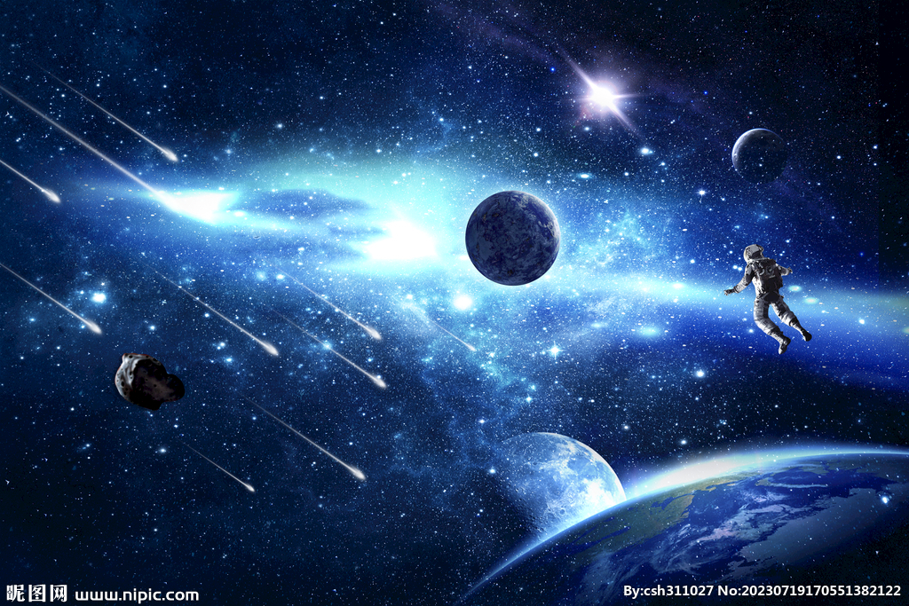 梦幻宇宙星空太空流星雨星球背景