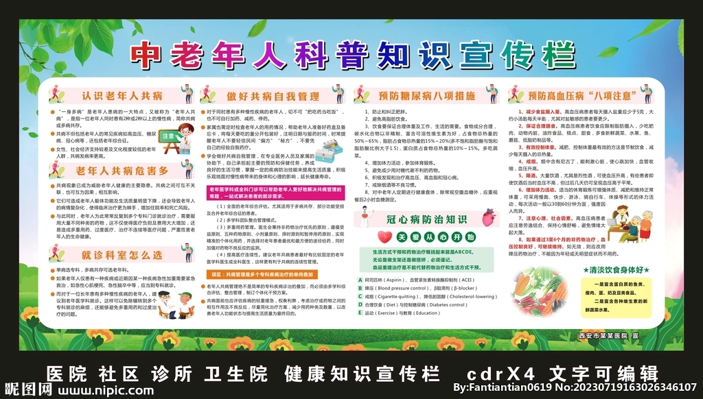 中老年人科普知识宣传栏