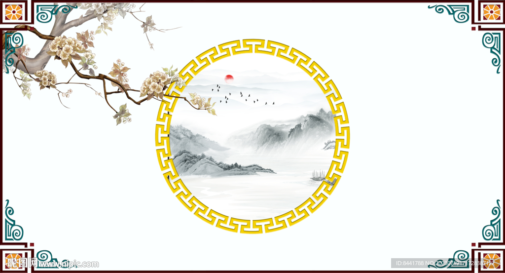 新中式吊顶花纹