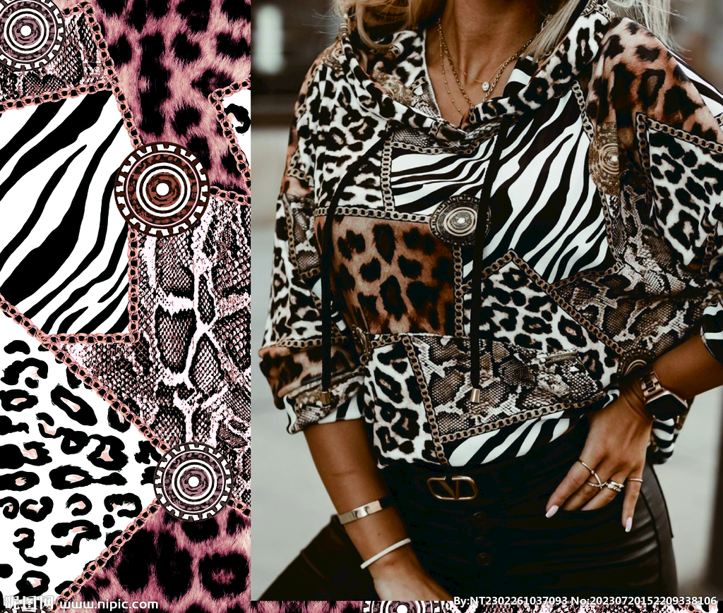 豹纹 大牌 链条