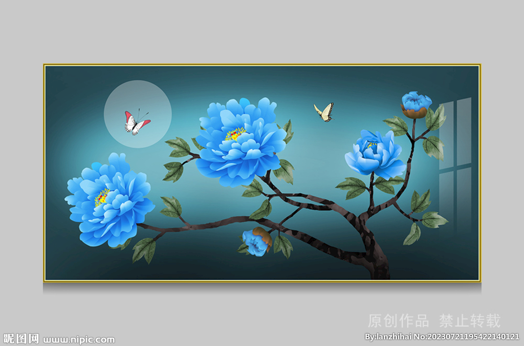 新中式花鸟牡丹国画