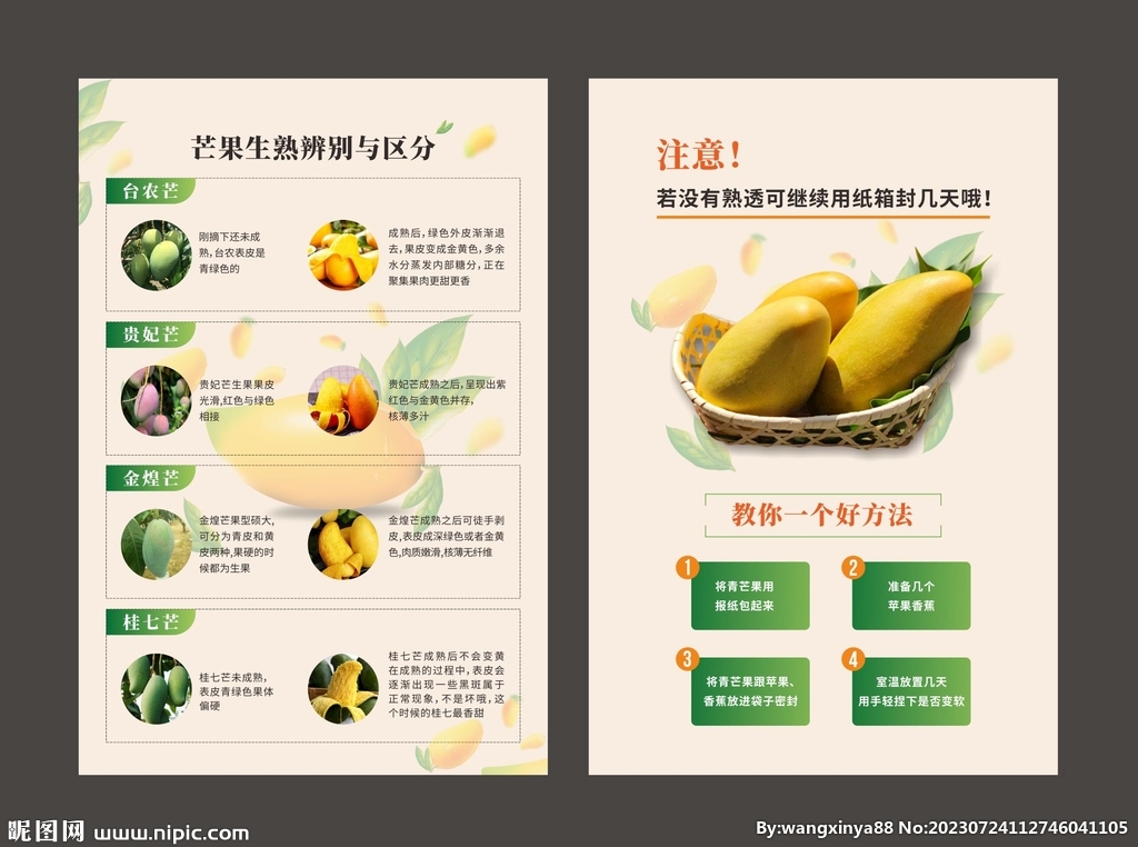 芒果生熟区分海报双面