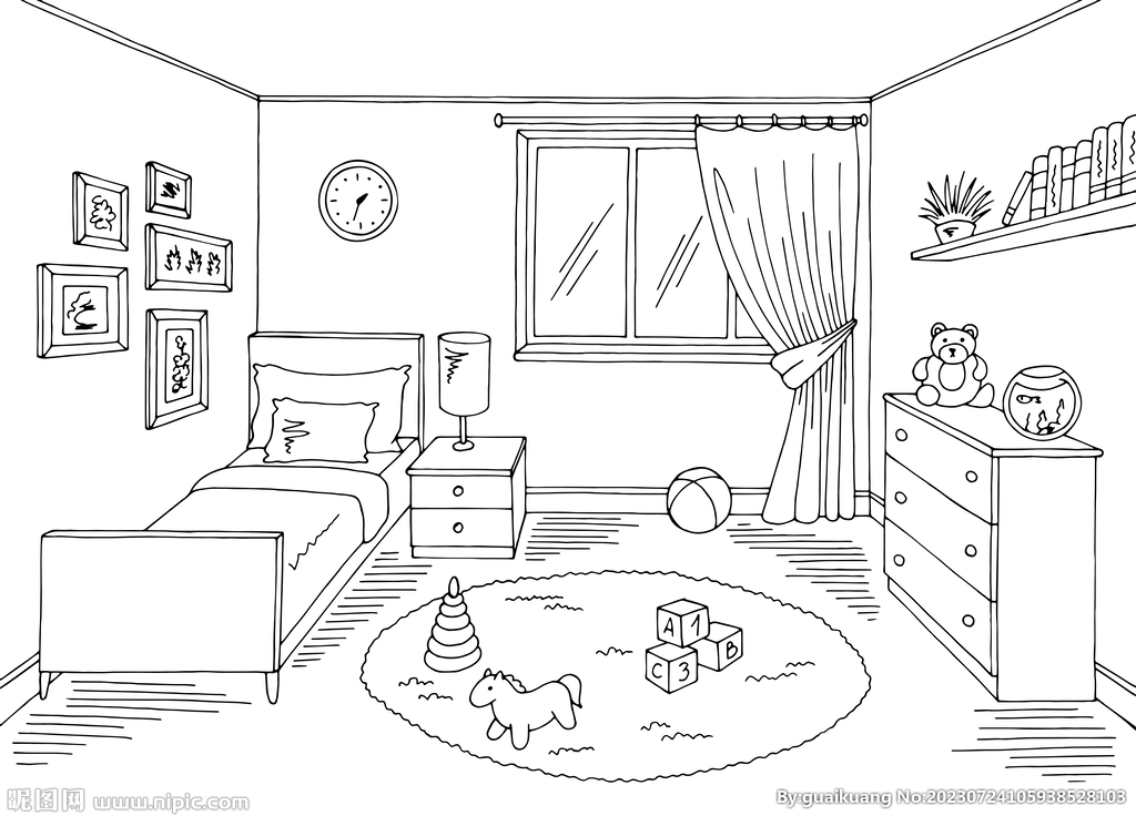 儿童房插画背景