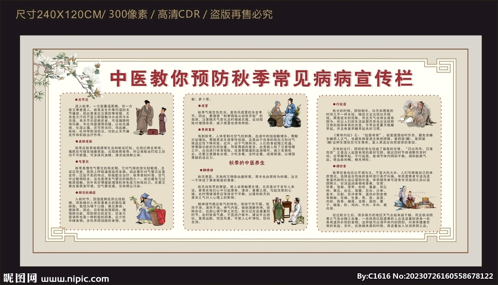 中医秋季预防常见病宣传栏