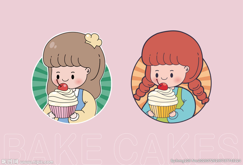 拿蛋糕的小女孩