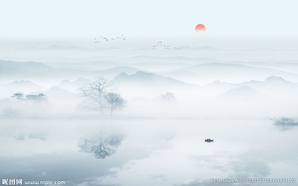 意境水墨山水画