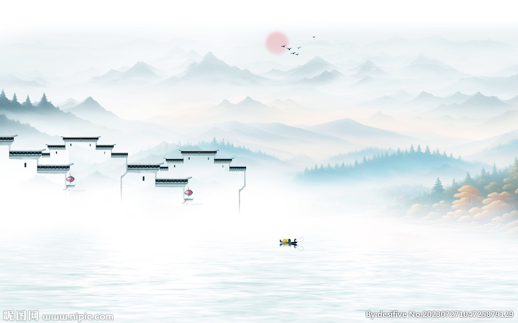 水墨江南背景墙