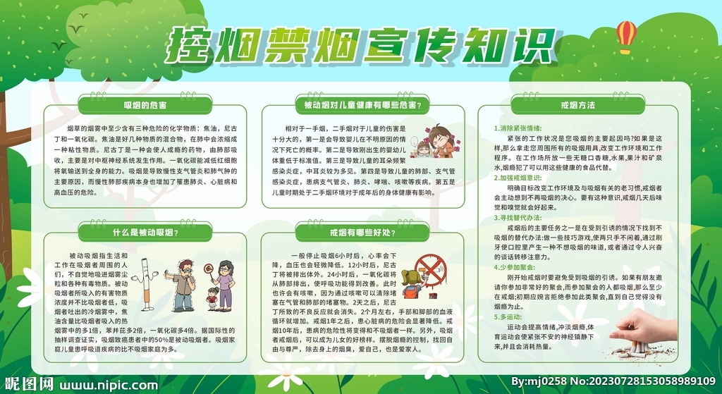控烟戒烟禁烟健康教育宣传栏