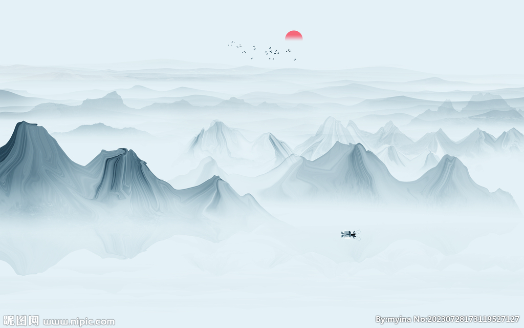 抽象水墨画背景墙