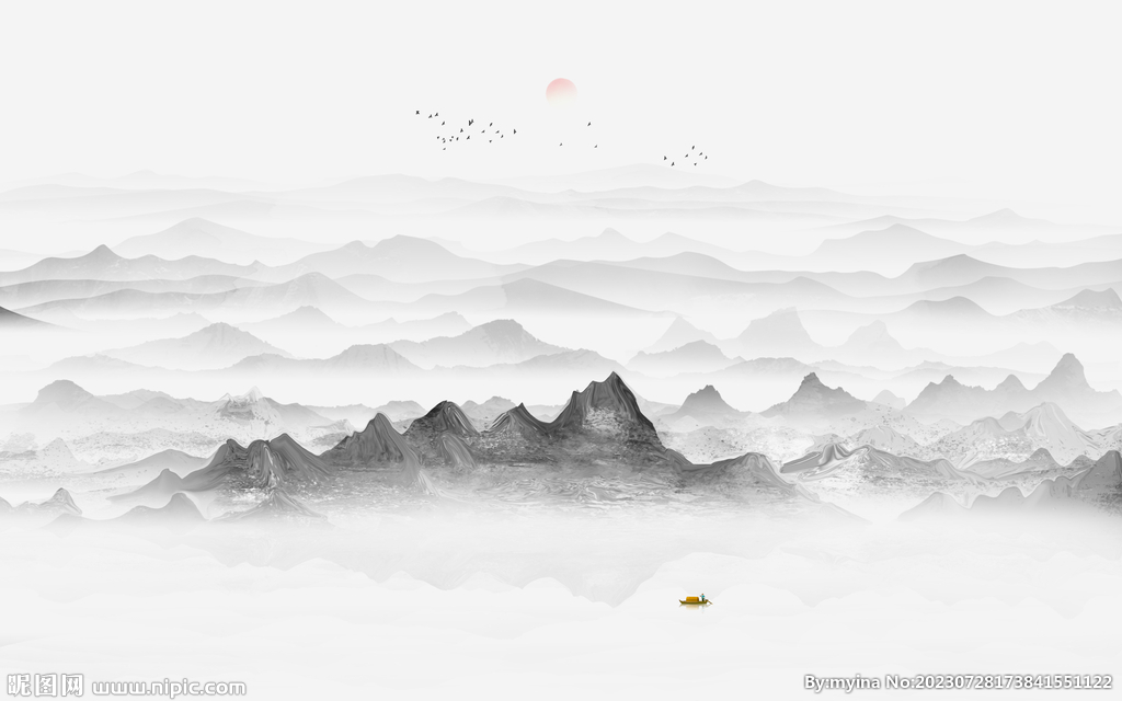 水墨山水风景画