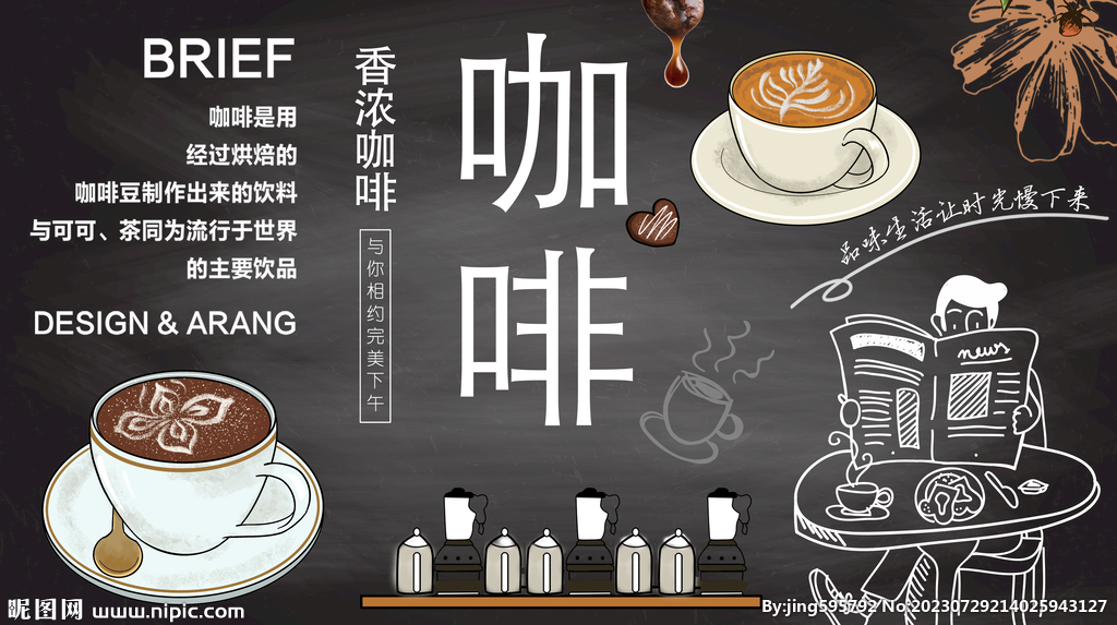 黑板咖啡背景墙