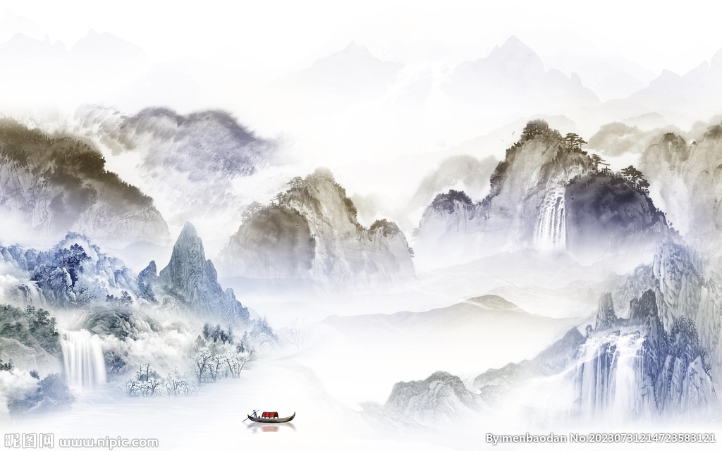 新款 中式简约山水 TIf分层