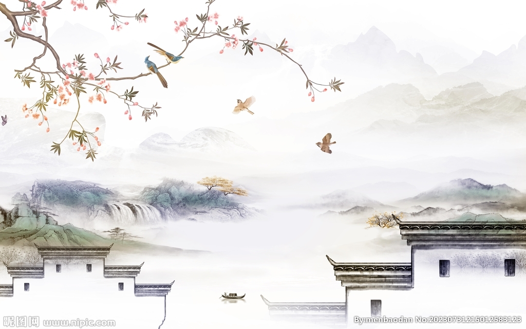 高端 中式简约山水 TIf分层