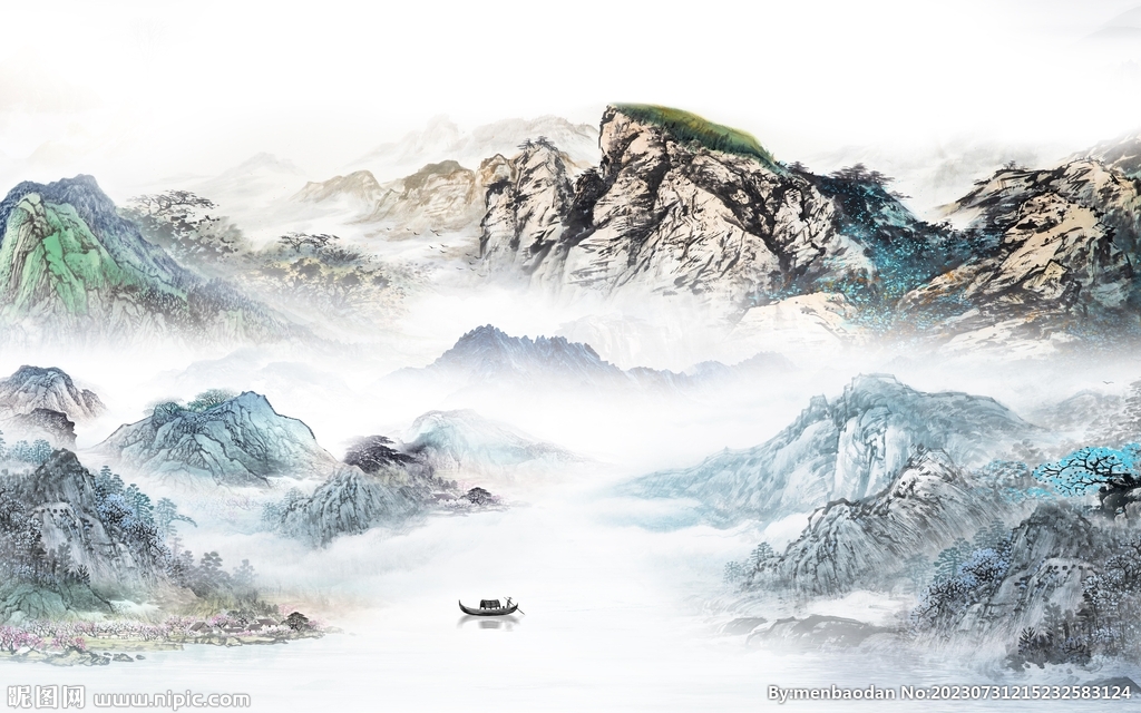 高档 中式简约山水 TIf分层