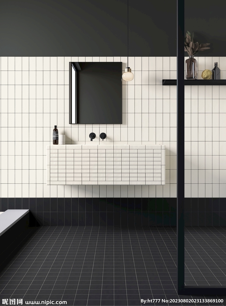 现代意式 黑白小砖空间展示