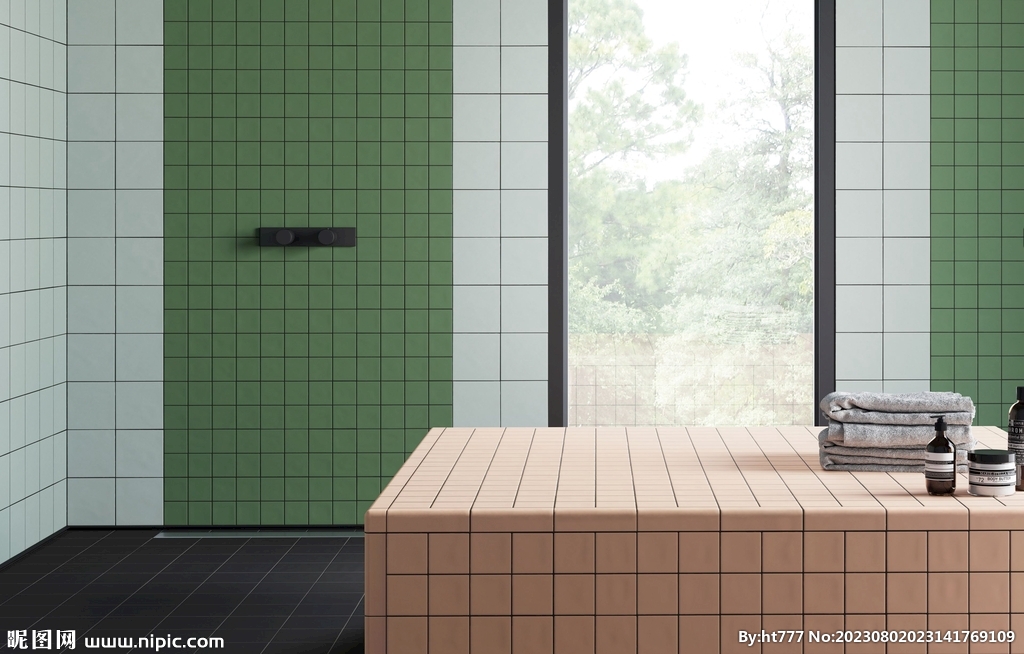 现代意式 浴室空间小砖展示