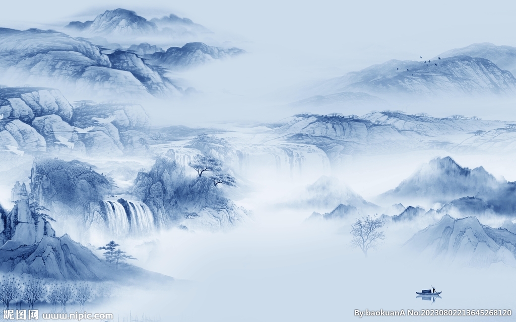 爆款 最新背景山水 Tif分层