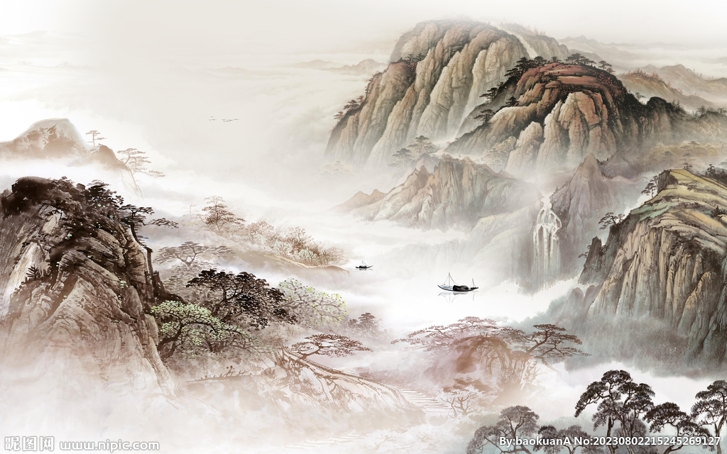 大气 最新背景山水Tif分层图