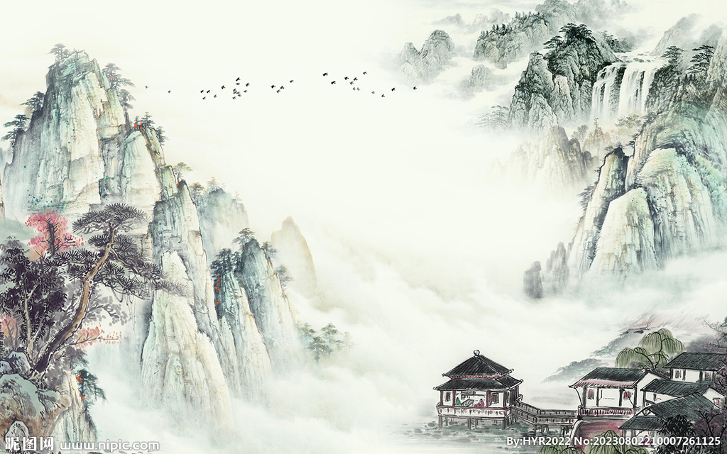 高清 高档新款山水 tif分层