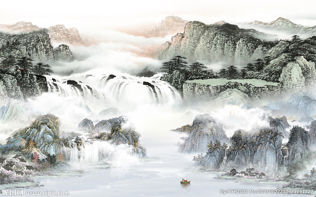 现代 高档新款山水 tif分层