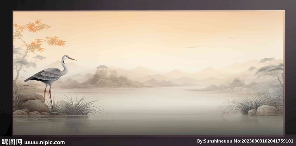 山水画装饰画无框画