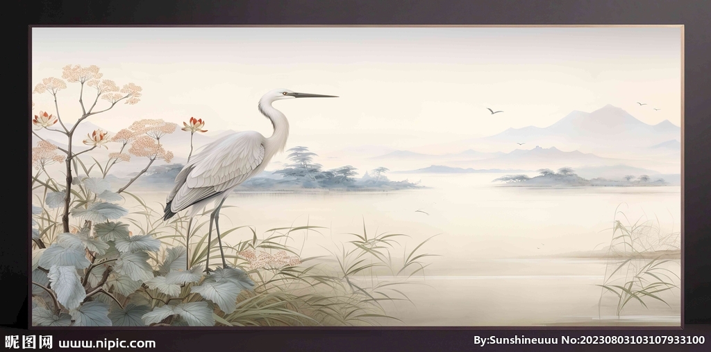 山水画装饰画无框画