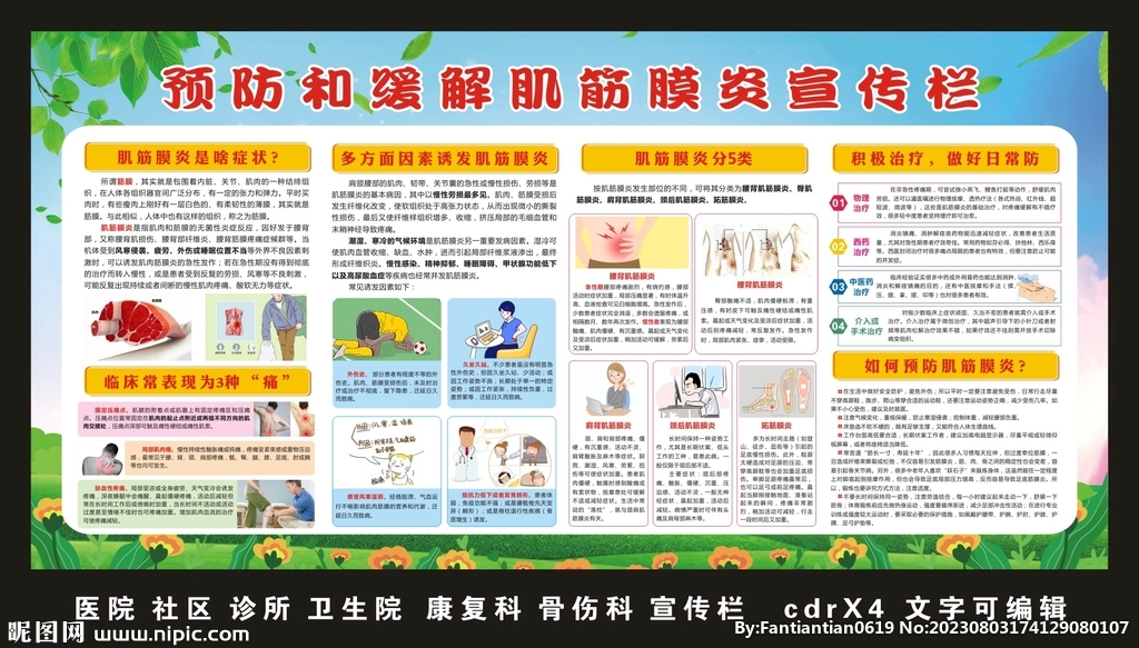 预防和缓解肌筋膜炎宣传栏
