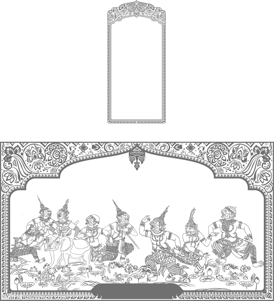 欧式王室人物线条