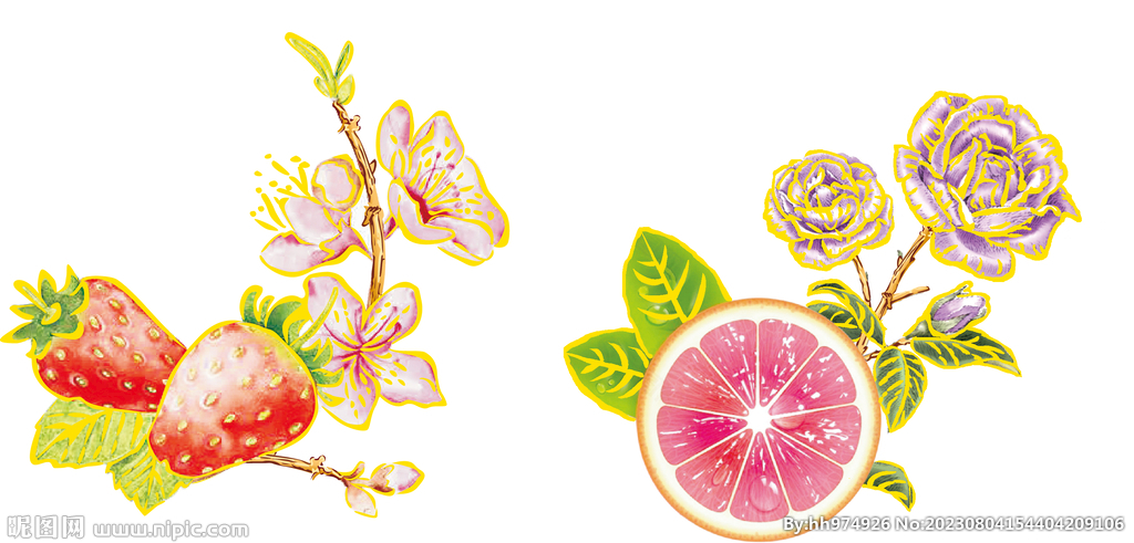 红柚玫瑰草莓桃花