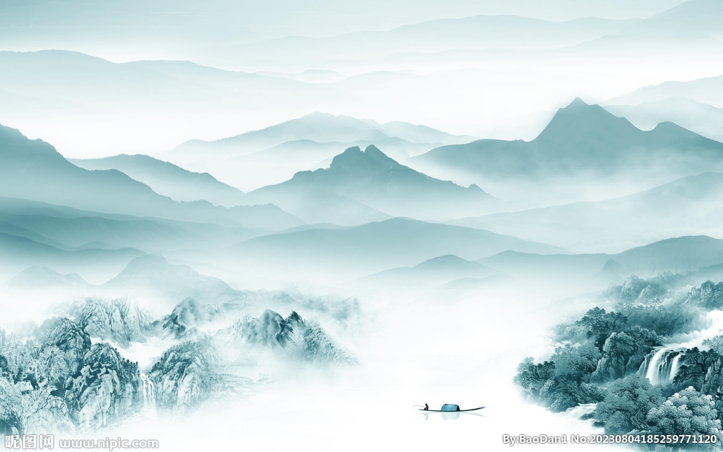 高档 现代高清山水 TiF分层