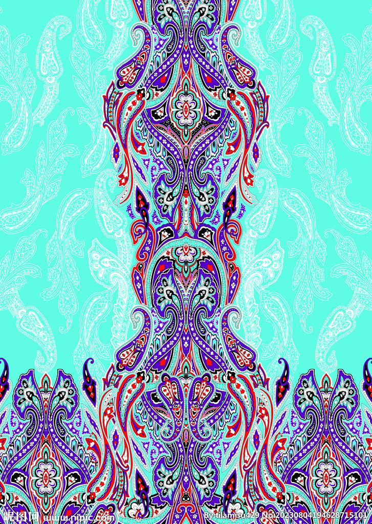 数码印花腰果花型