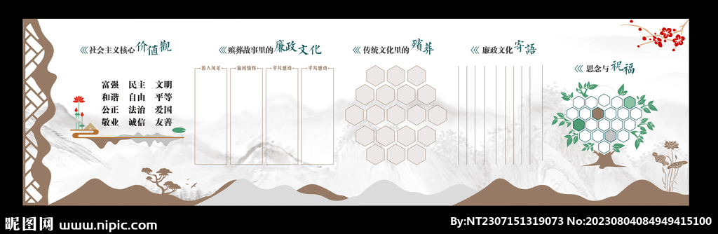 殡仪馆文化墙图片易风易俗文化