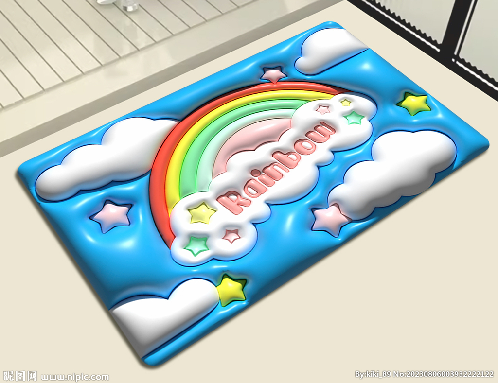 3D膨胀风彩虹地垫