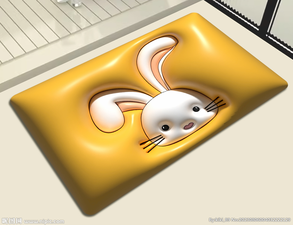 3D卡通兔子地垫