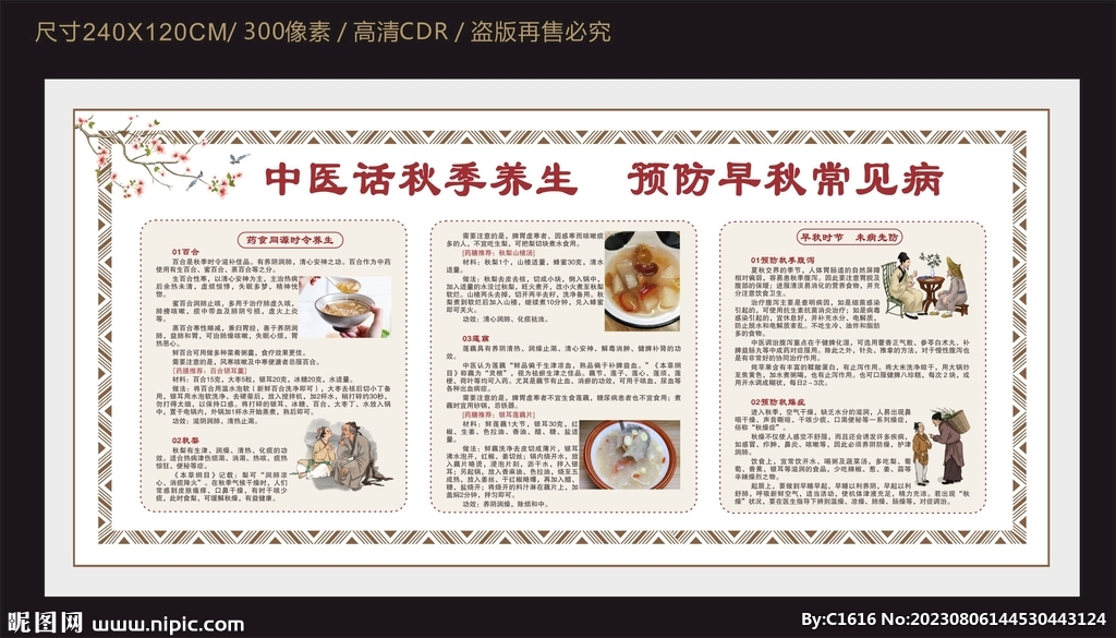 中医秋季养生预防常见病宣传栏