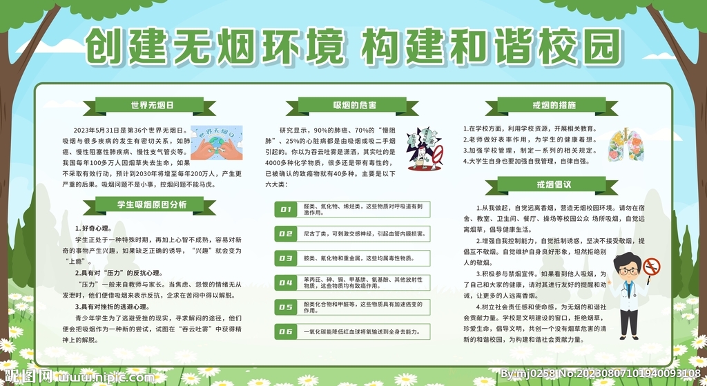 控烟戒烟禁烟健康教育宣传栏