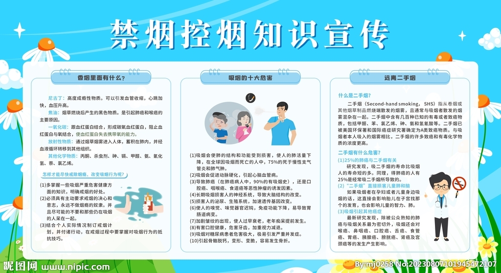控烟戒烟禁烟健康教育宣传栏