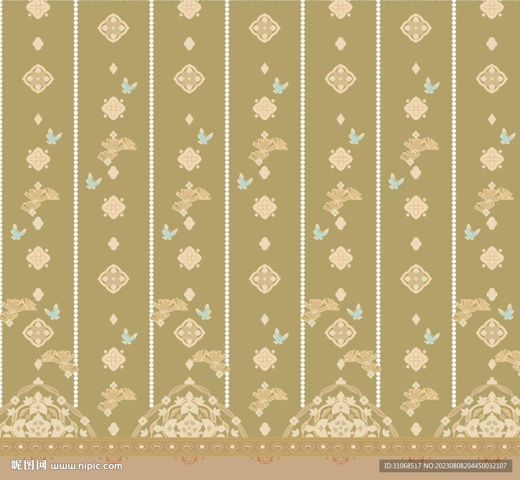 汉服绿色扇子白点