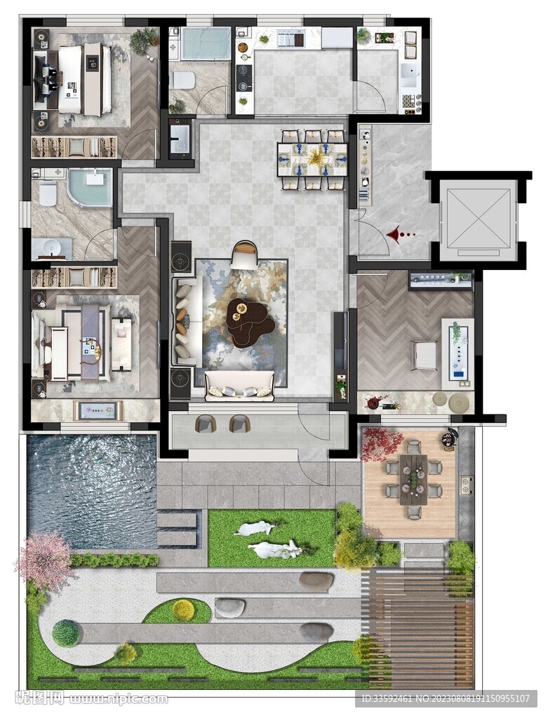 彩平素材 户型家具 高清分层