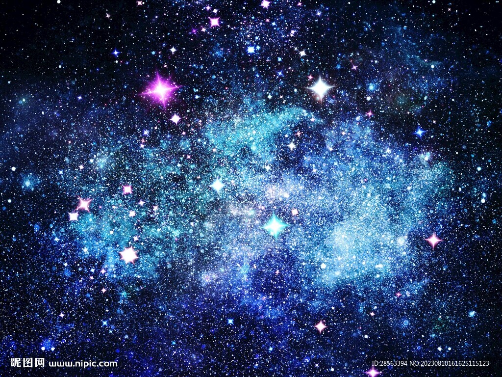 蓝色璀璨星空背景