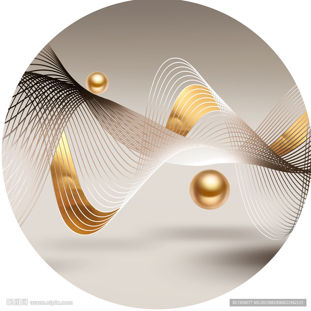 金属球动感线条挂画装饰画