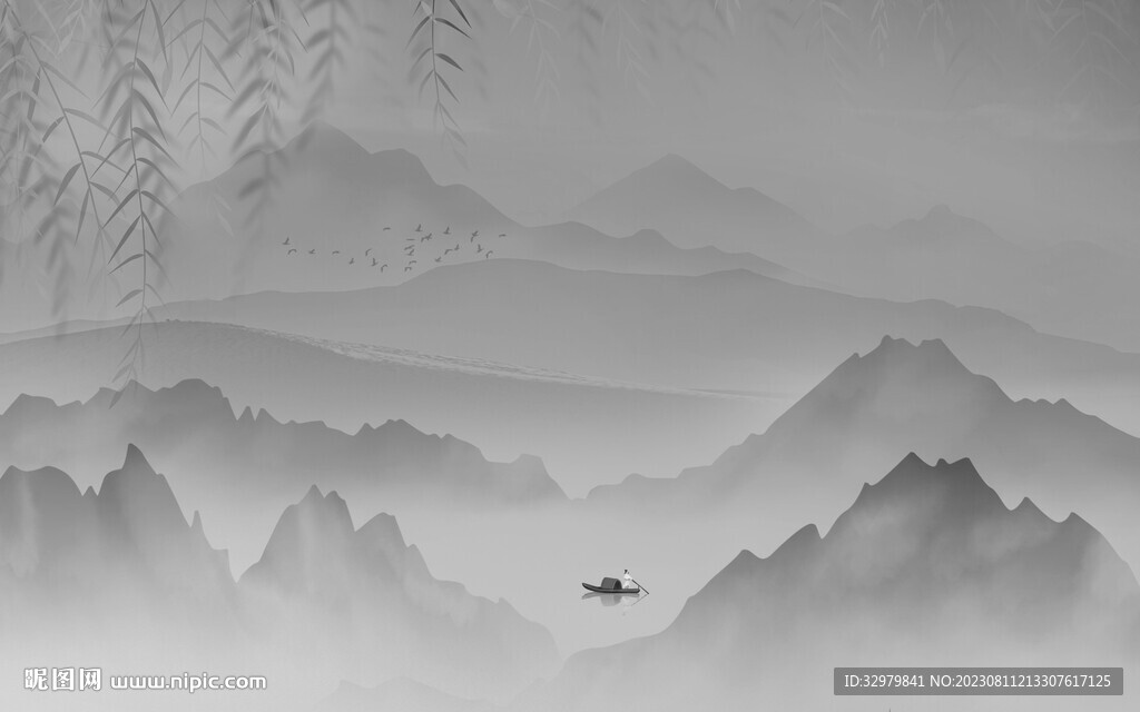 别墅 新传灰色山水 TiF分层