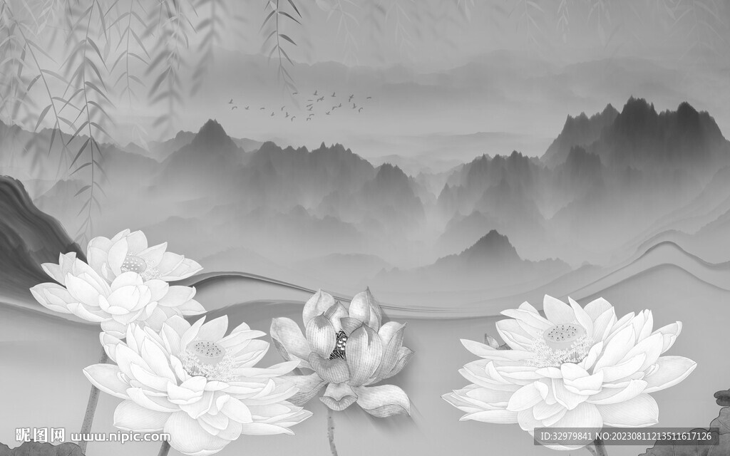 极简 新传灰色山水 TiF分层