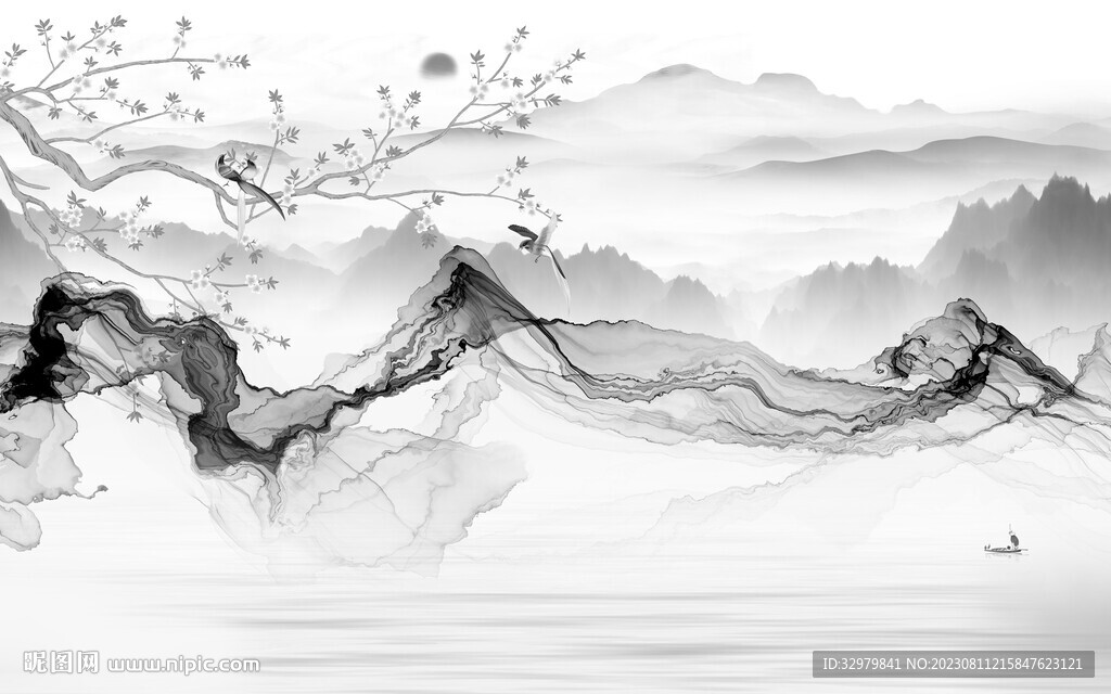 高档 新传灰色山水 TiF分层