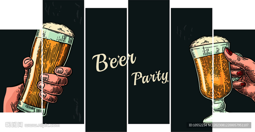 烧烤啤酒装饰画