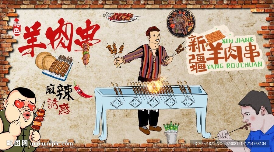 羊肉串背景